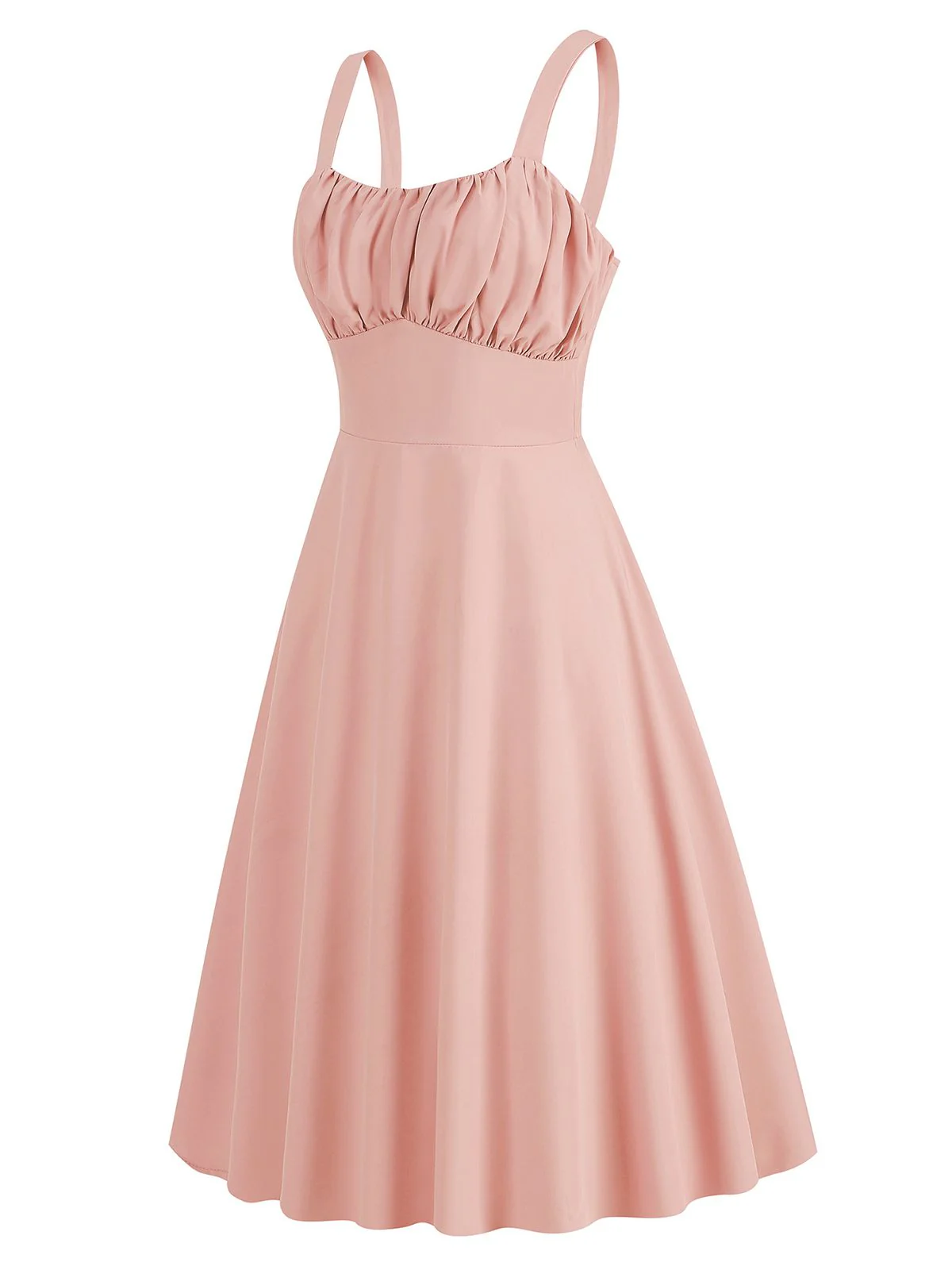 1940s Solid Suspender A-line Dress - Image 8