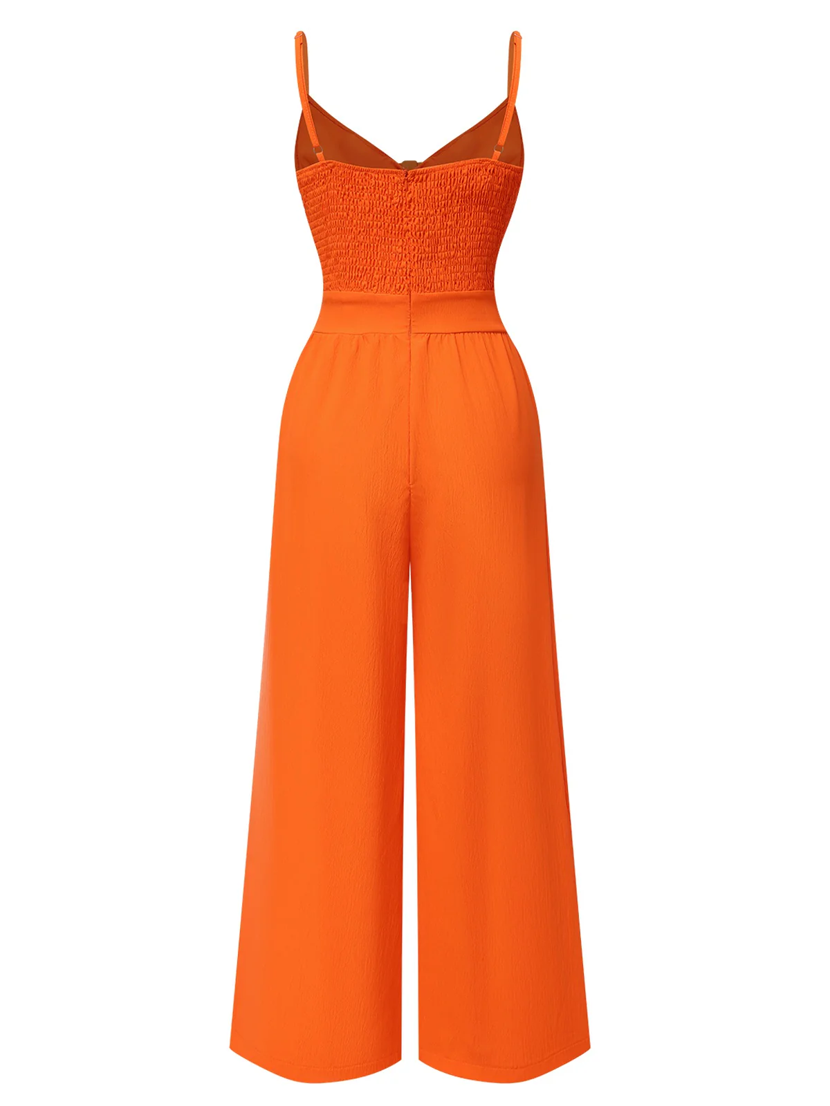 1940s Solid V-Neck Hollow-Out Bow Straps Jumpsuit - Image 3
