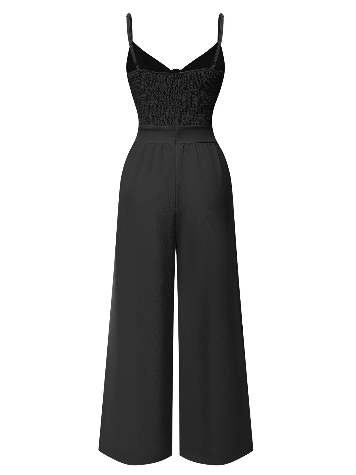 1940s Solid V-Neck Hollow-Out Bow Straps Jumpsuit - Image 6
