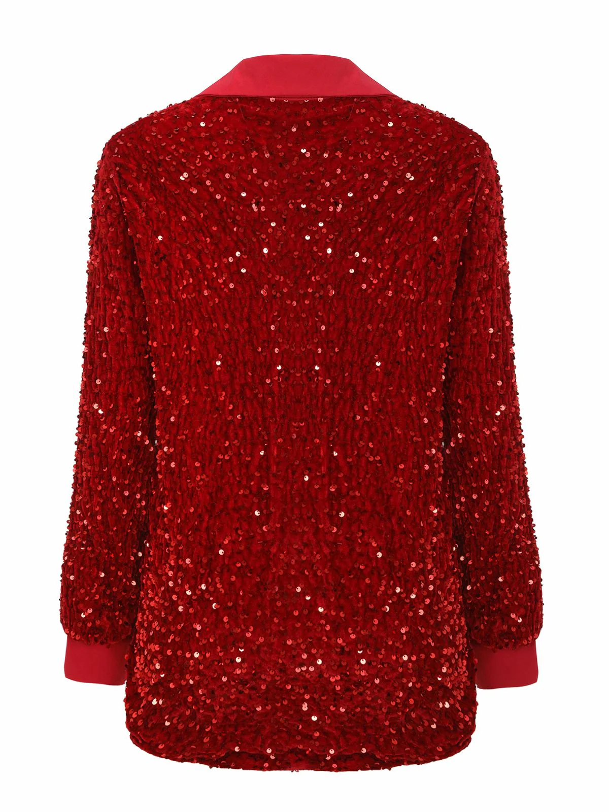 1940s Solid Velvet Sequined Lapel Blouse - Image 3