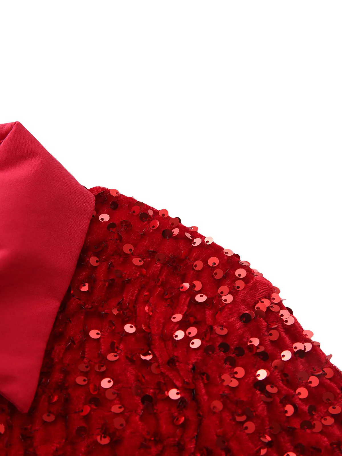 1940s Solid Velvet Sequined Lapel Blouse - Image 4