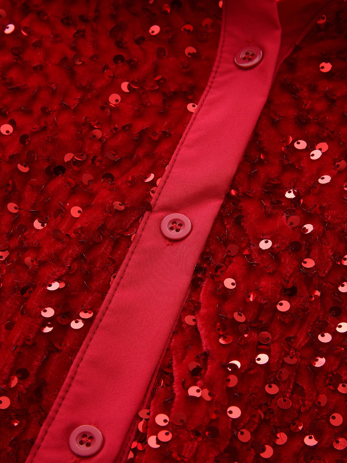 1940s Solid Velvet Sequined Lapel Blouse - Image 5