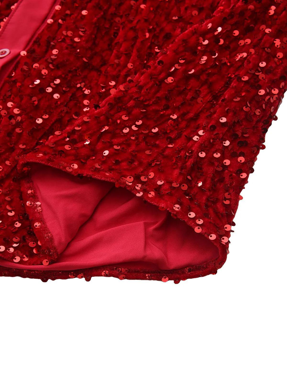 1940s Solid Velvet Sequined Lapel Blouse - Image 6