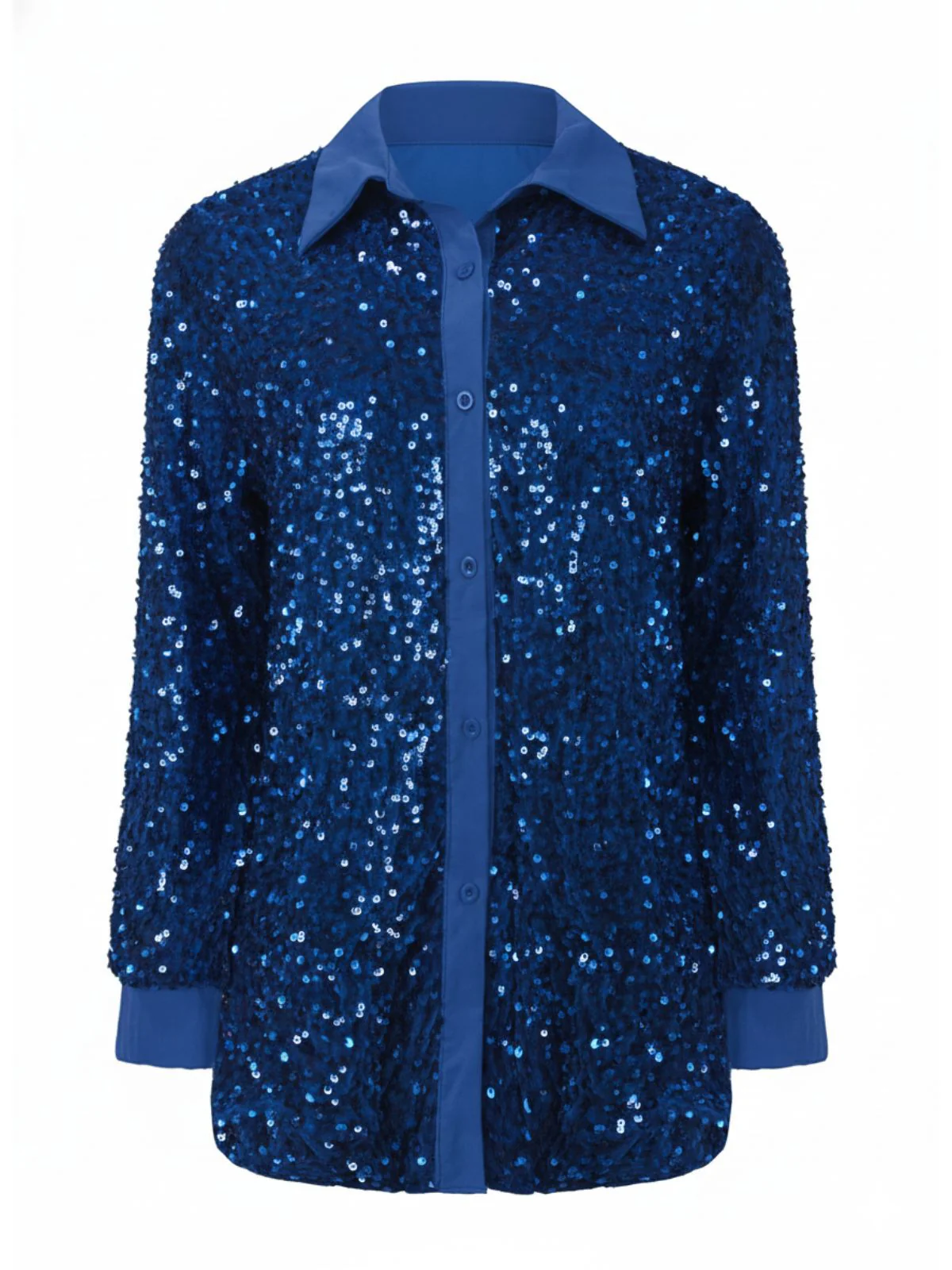 1940s Solid Velvet Sequined Lapel Blouse - Image 8