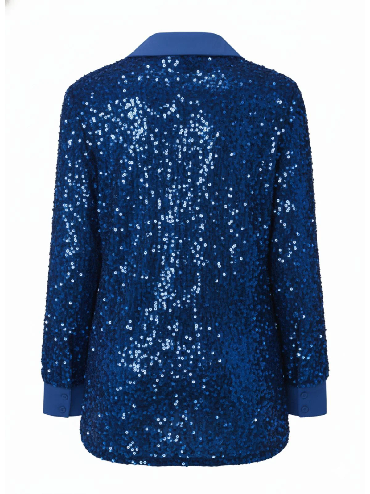 1940s Solid Velvet Sequined Lapel Blouse - Image 9