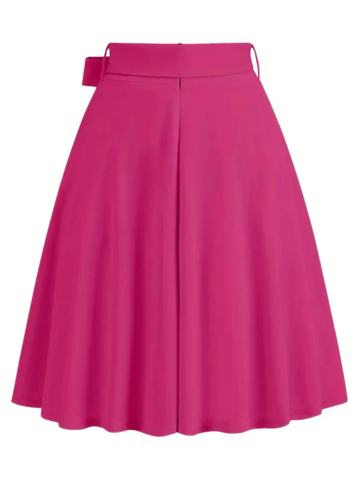 1940s Solid Waist Tie A-Line Skirt - Image 2