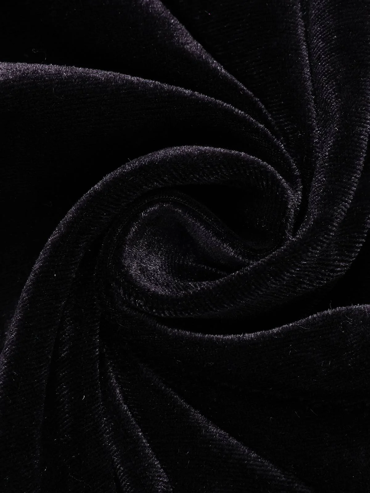1940s Solid Waist Tie V-Neck Velvet Jumpsuit - Image 18