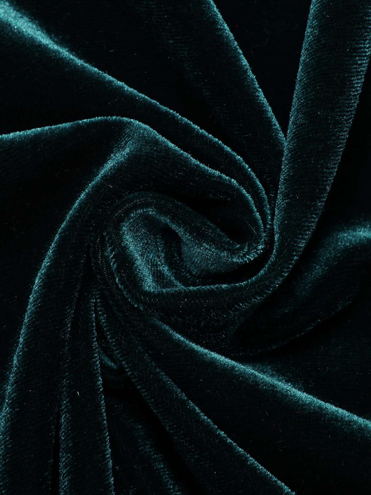 1940s Solid Waist Tie V-Neck Velvet Jumpsuit - Image 5