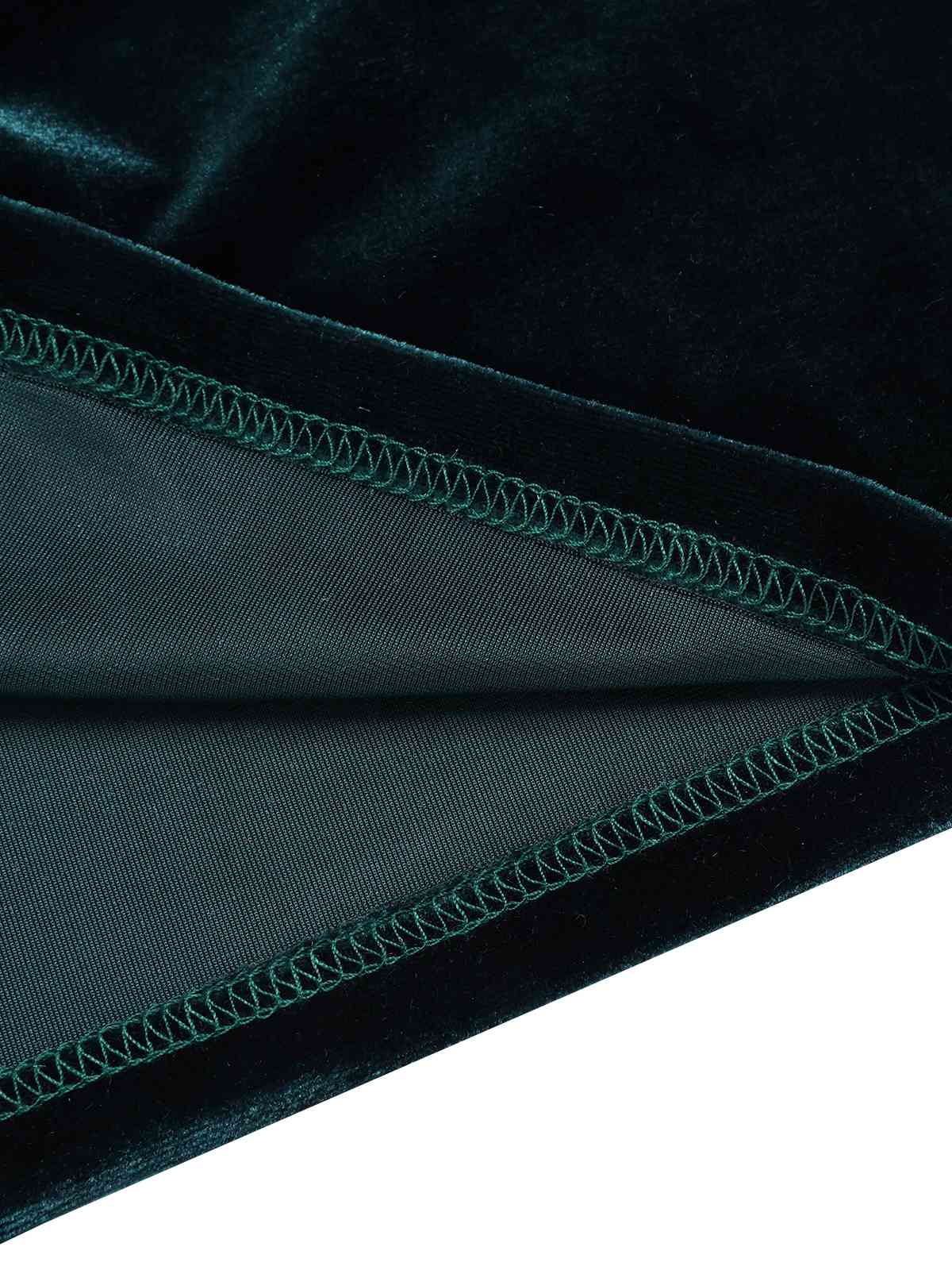 1940s Solid Waist Tie V-Neck Velvet Jumpsuit - Image 6