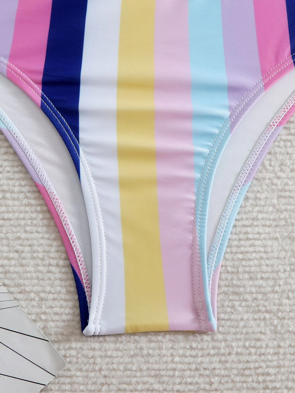 1940s Spaghetti Strap Bow Contrast Stripes Bikini - Image 16