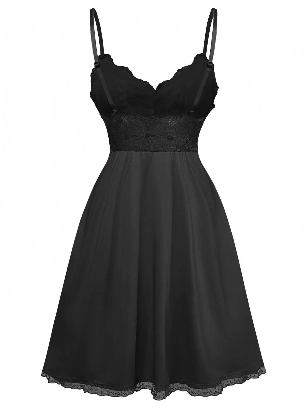 1940s Spaghetti Strap Lace Bow Nightgown - Image 11