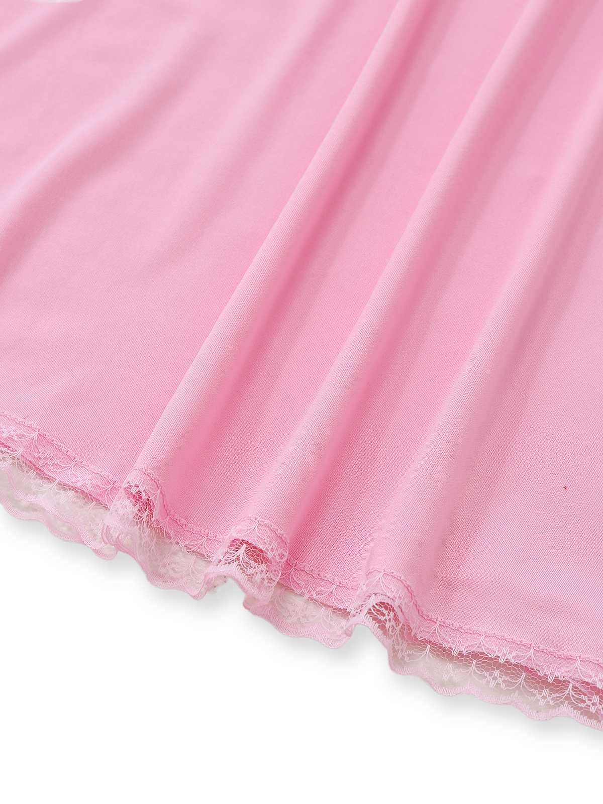 1940s Spaghetti Strap Lace Bow Nightgown - Image 7