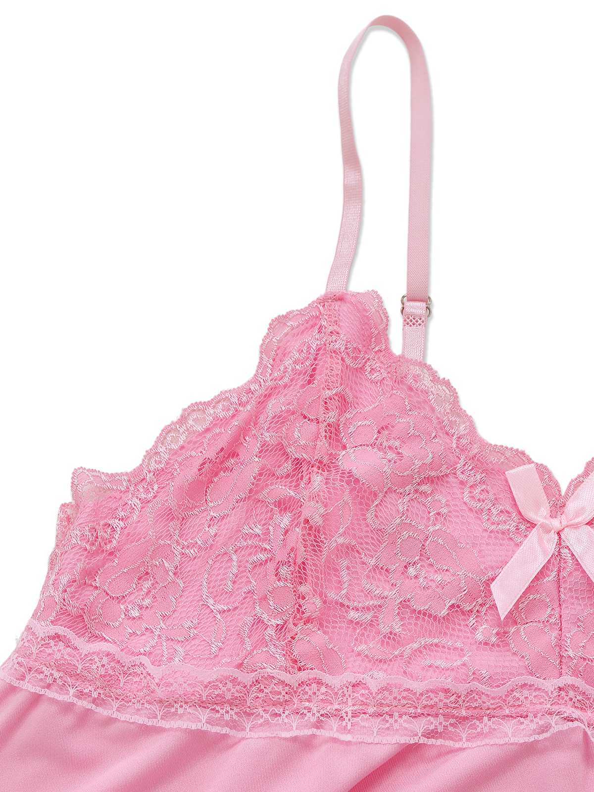 1940s Spaghetti Strap Lace Bow Nightgown - Image 9