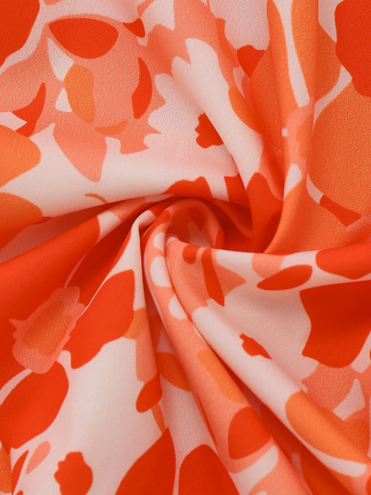 1940s Square Neck Irregular Floral Pleated Dress - Image 4