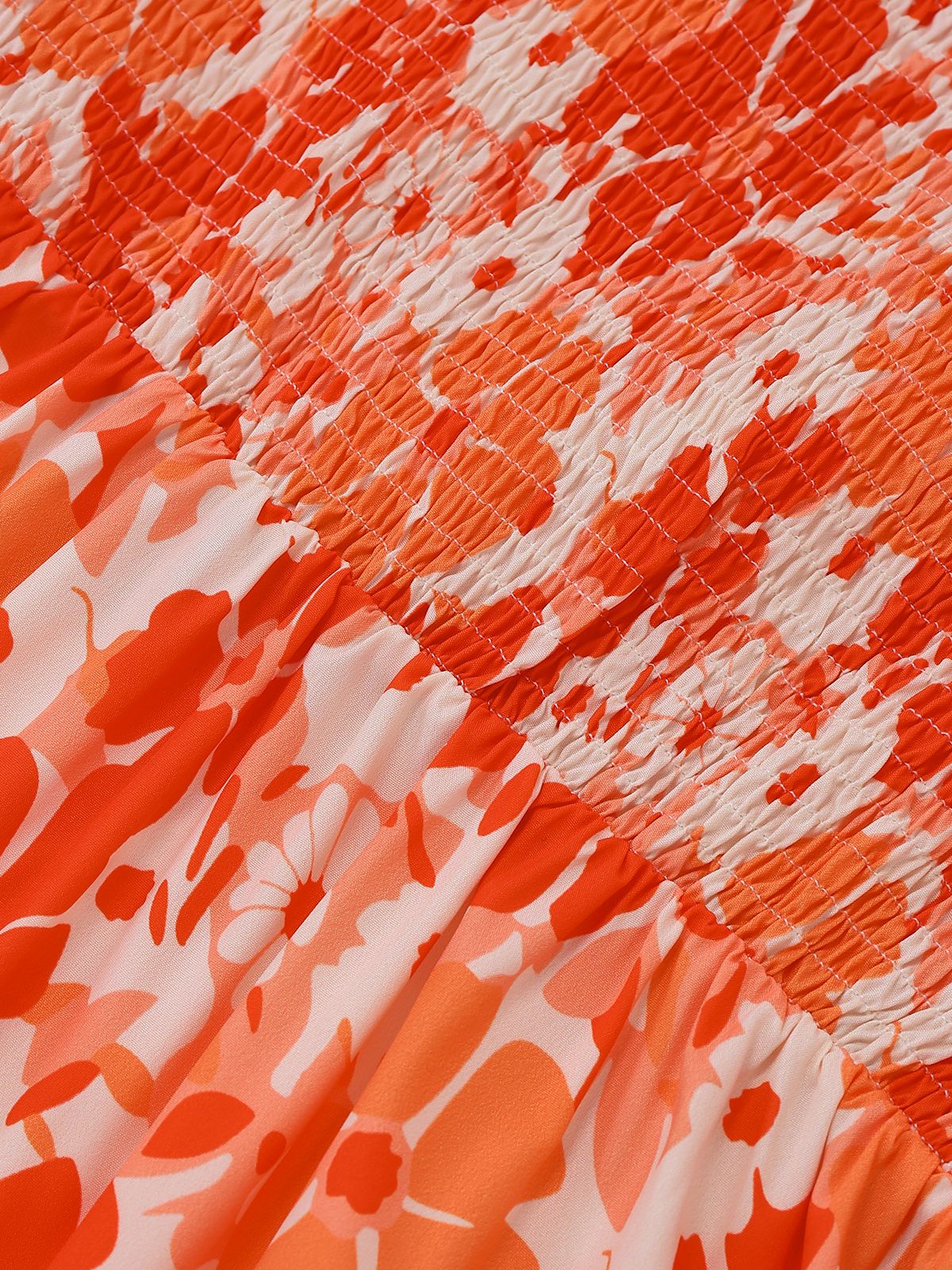 1940s Square Neck Irregular Floral Pleated Dress - Image 5