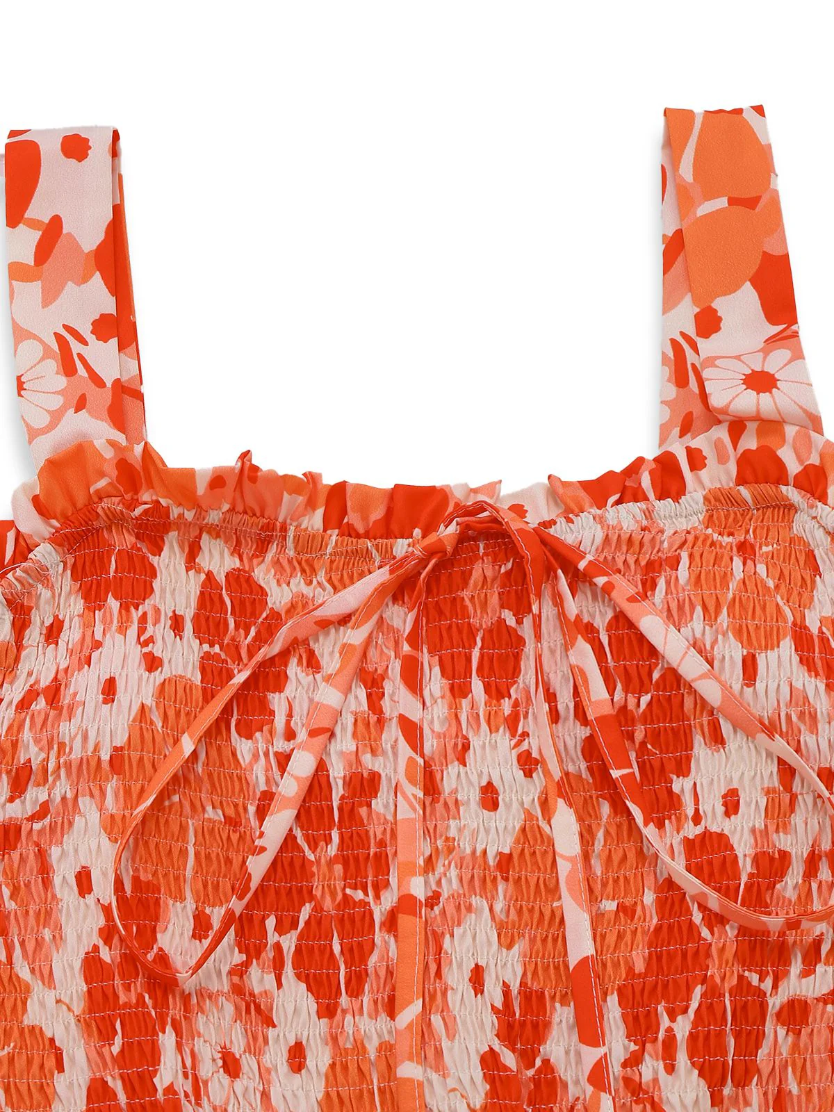 1940s Square Neck Irregular Floral Pleated Dress - Image 8