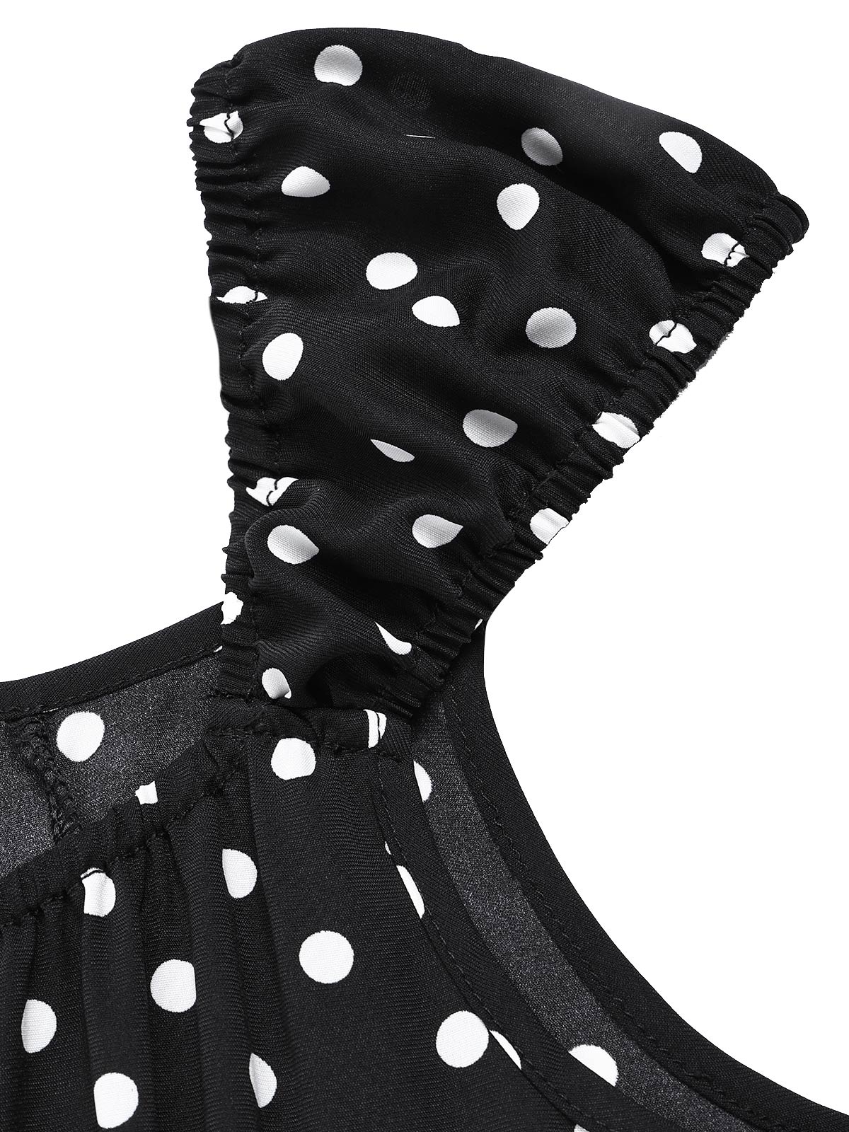 1940s Square Neck Polka Dot Ruffle Dress - Image 7