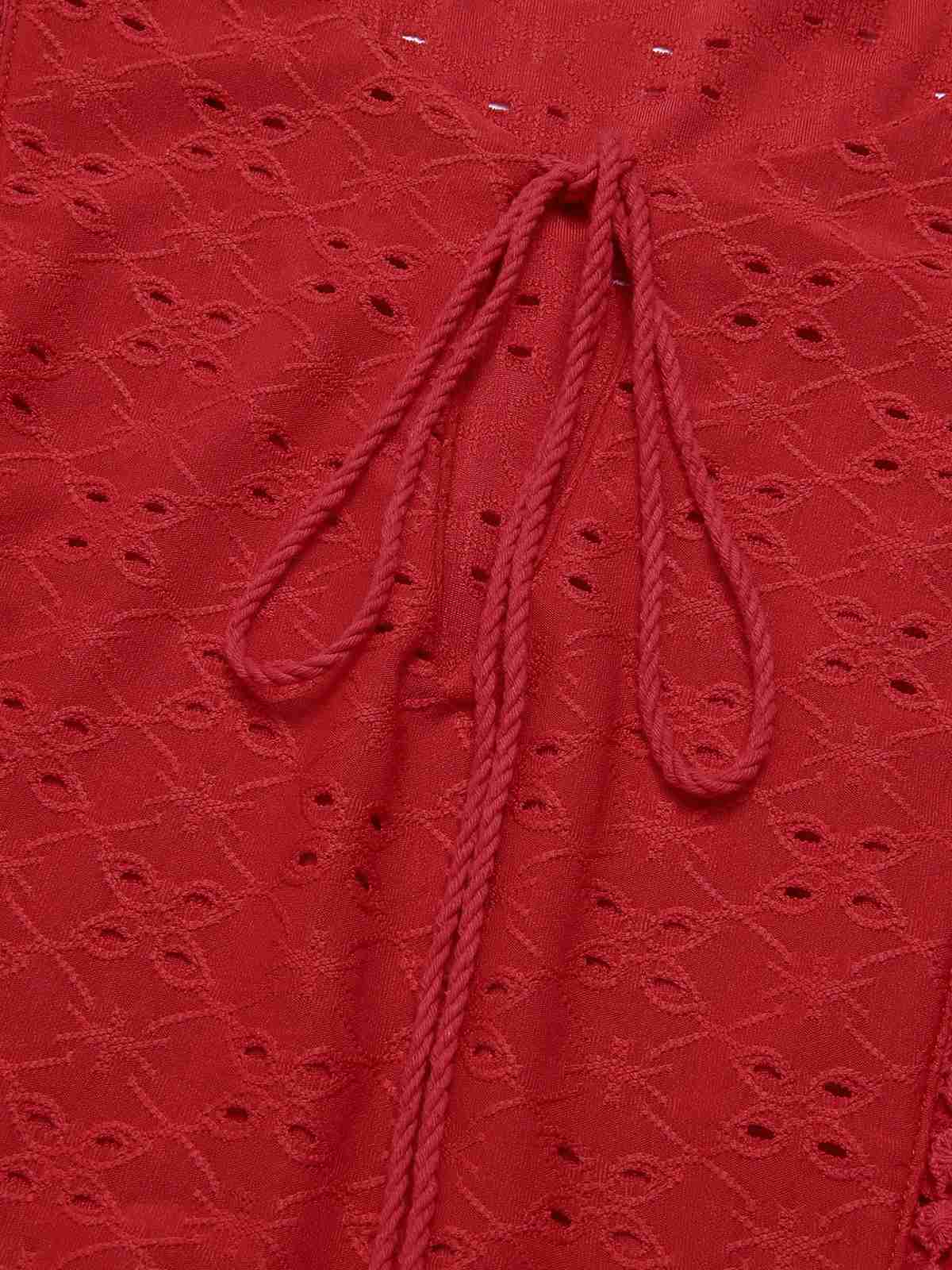 1940s Tie Front Eyelet Embroidered Blouse - Image 12