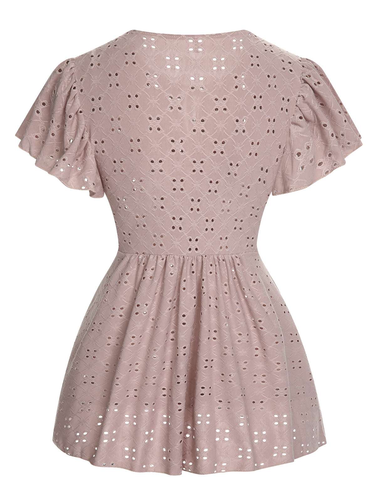 1940s Tie Front Eyelet Embroidered Blouse - Image 15