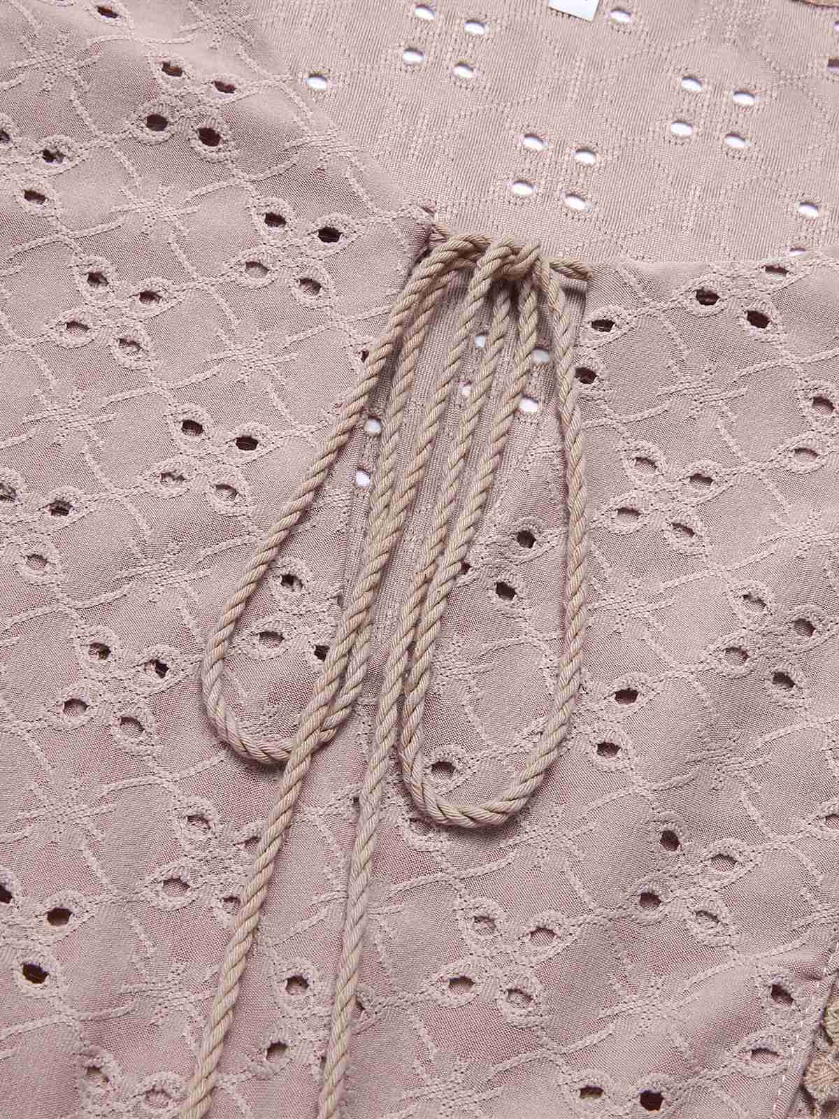 1940s Tie Front Eyelet Embroidered Blouse - Image 18