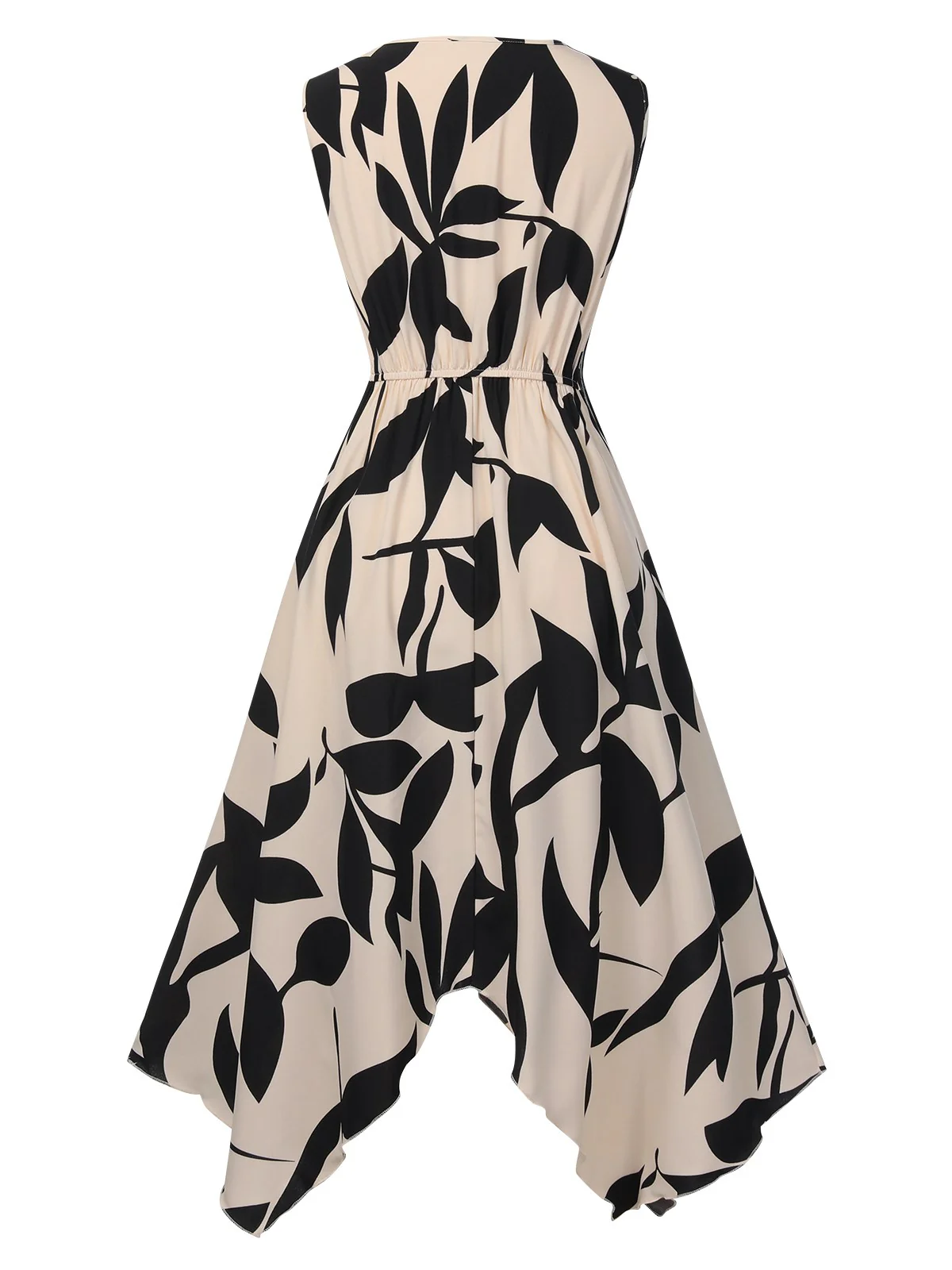 1940s Twisted Irregular Hem Sleeveless Dress - Image 4