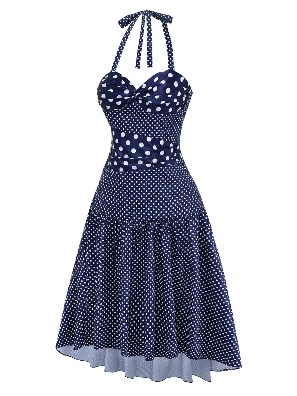 [Pre-Sale] 1940s Twisted Pleated Asymmetrical Hem Dress - Image 3