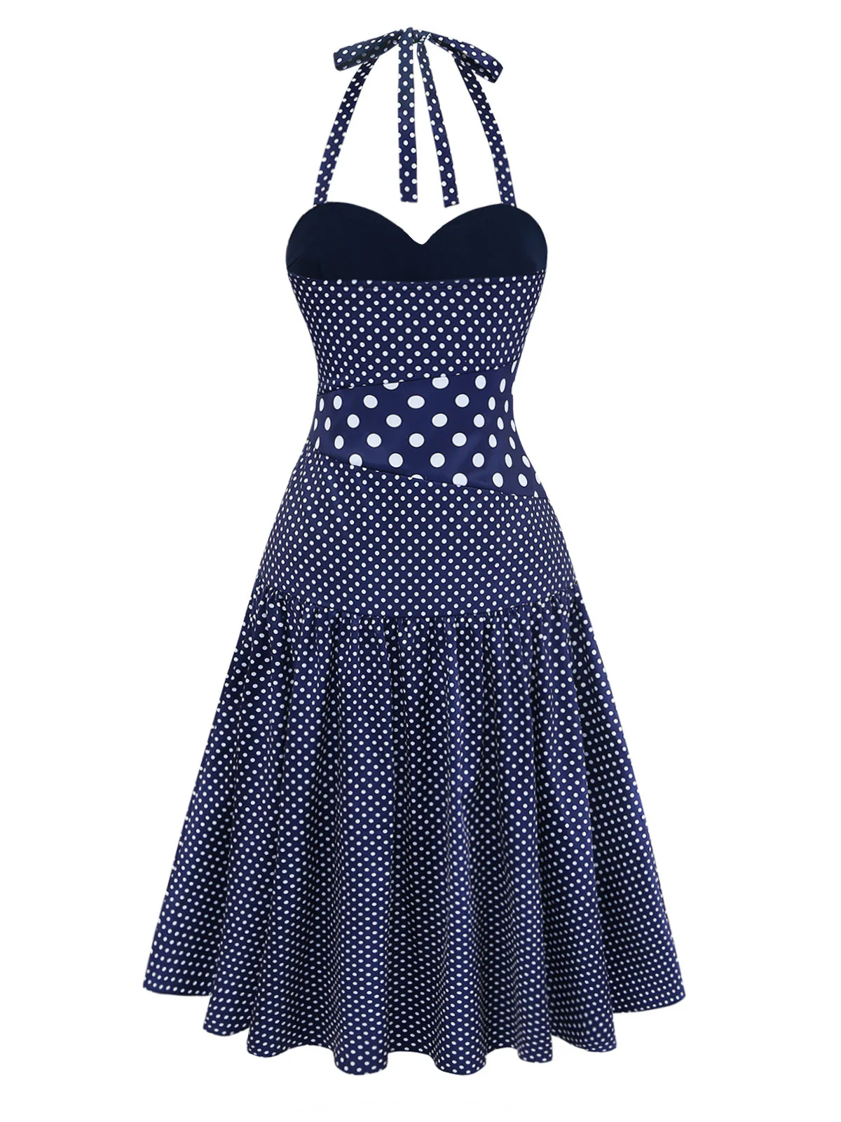 [Pre-Sale] 1940s Twisted Pleated Asymmetrical Hem Dress - Image 4