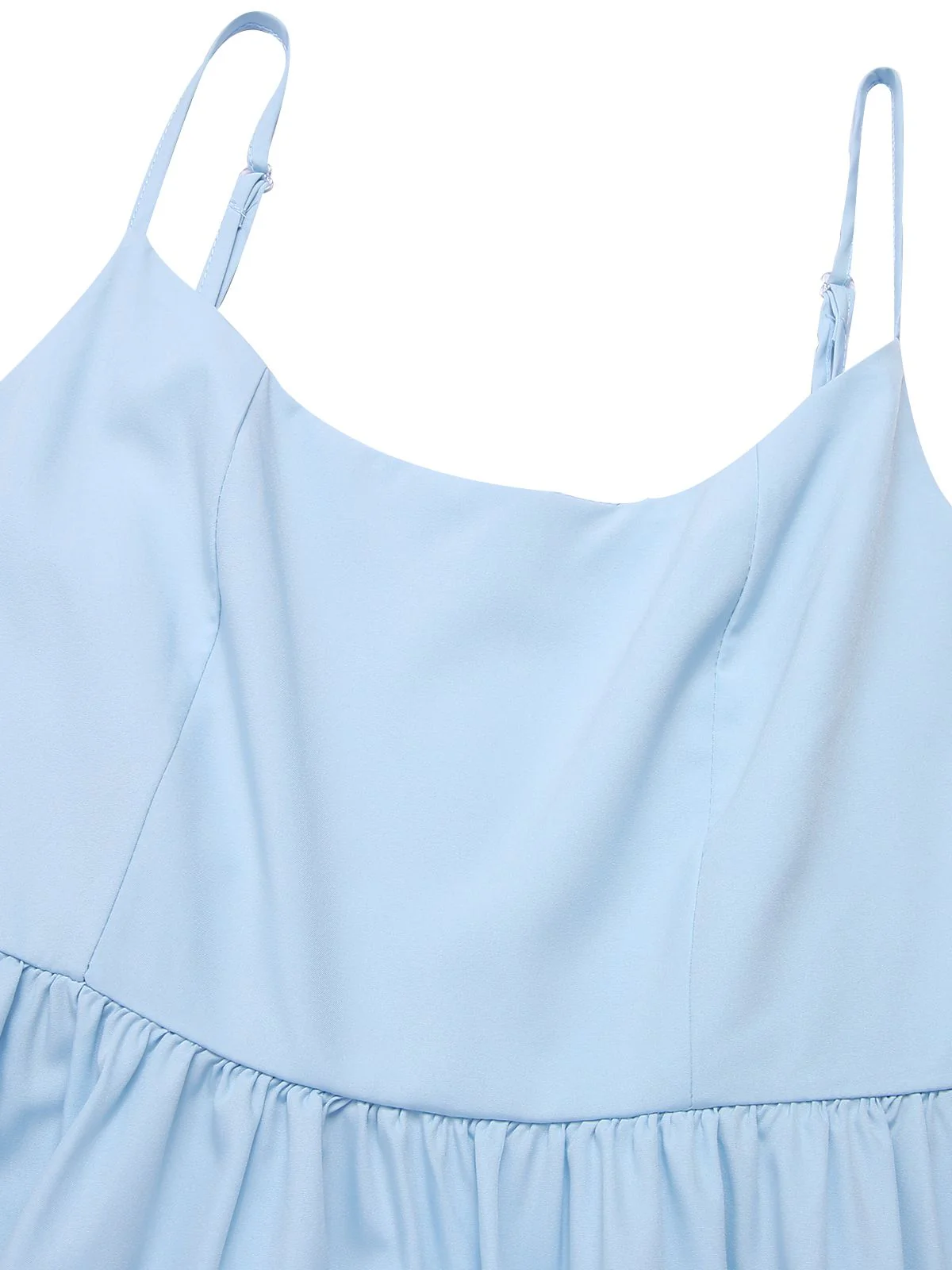 1940s U-Neck Spaghetti Strap Pleated Dress - Image 14