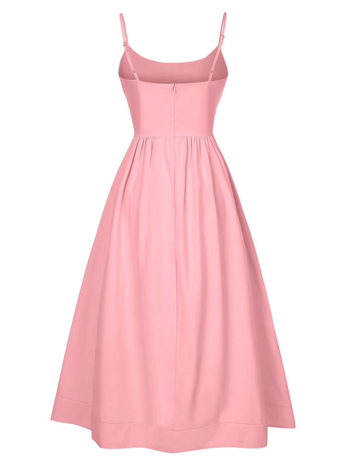 1940s U-Neck Spaghetti Strap Pleated Dress - Image 18