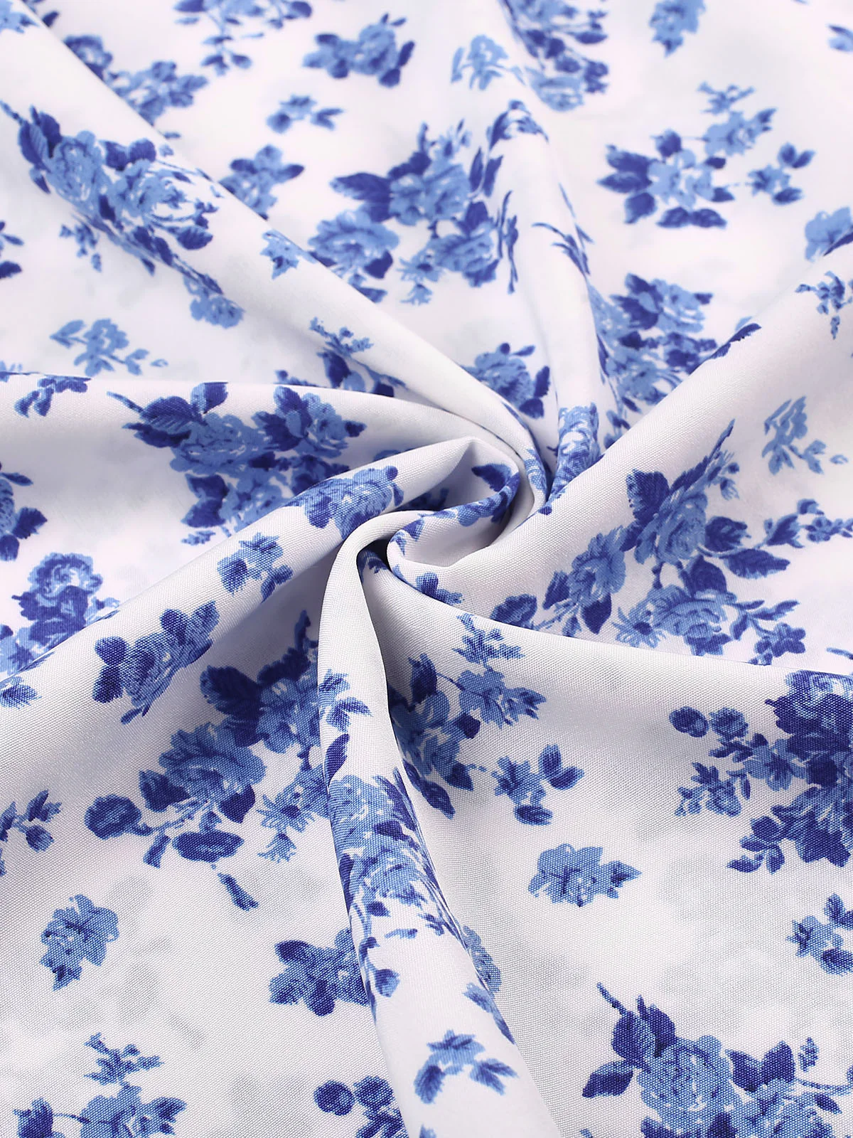1940s V-Neck Ruffle Boho Floral Midi Dress - Image 4