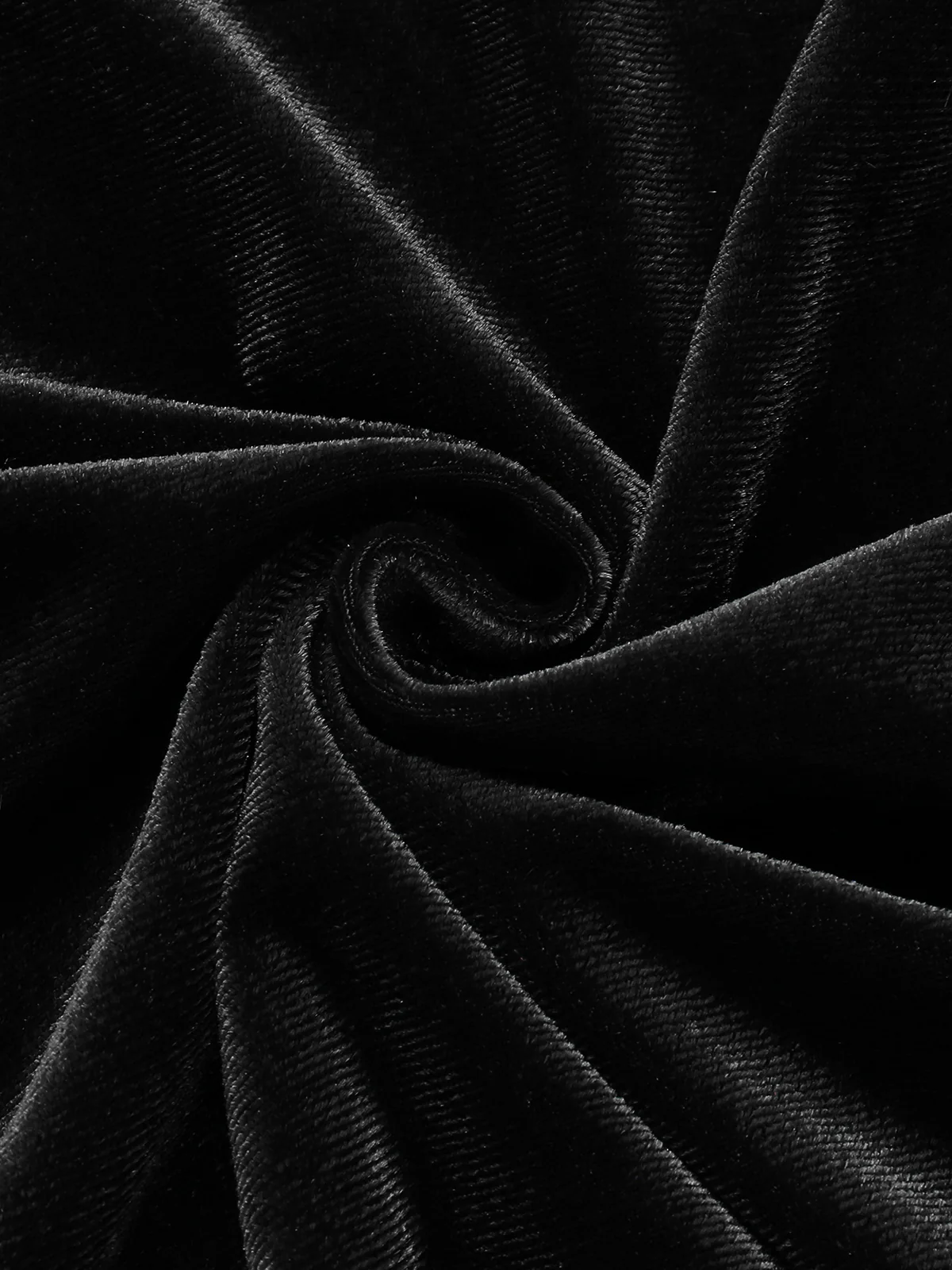 1940s V-Neck Solid A-line Velvet Dress - Image 12