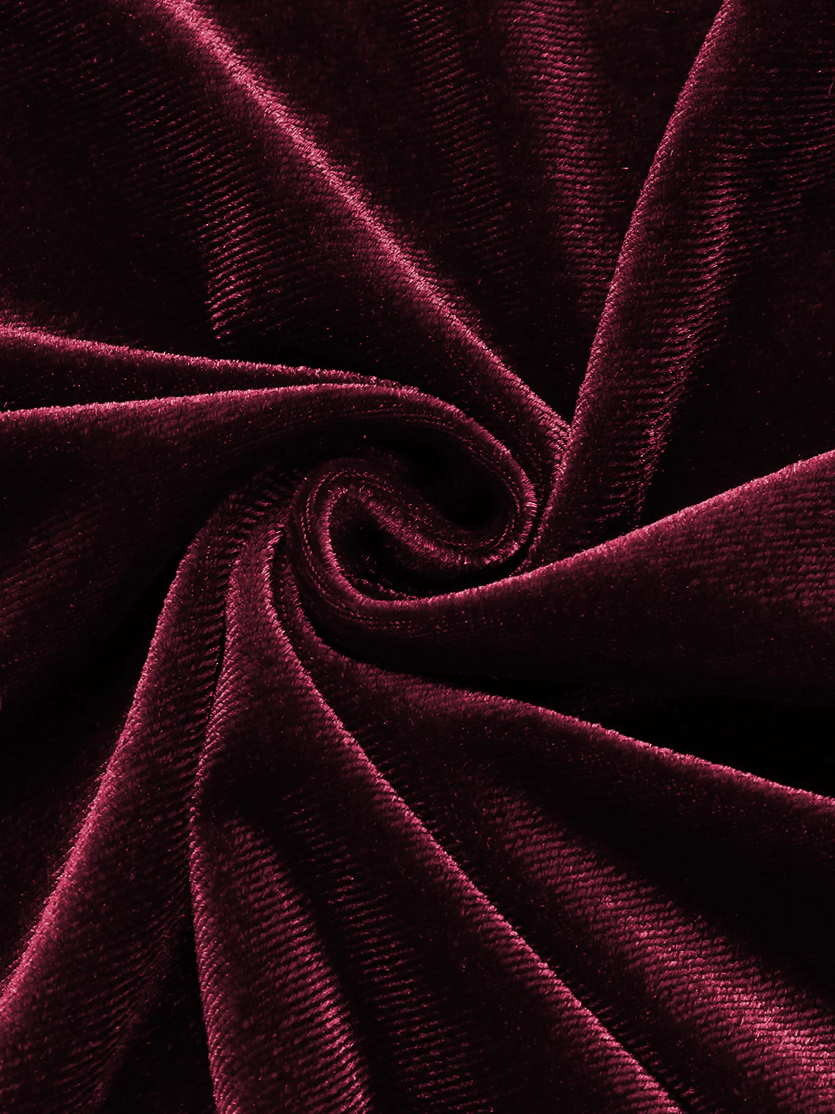 1940s V-Neck Solid A-line Velvet Dress - Image 4
