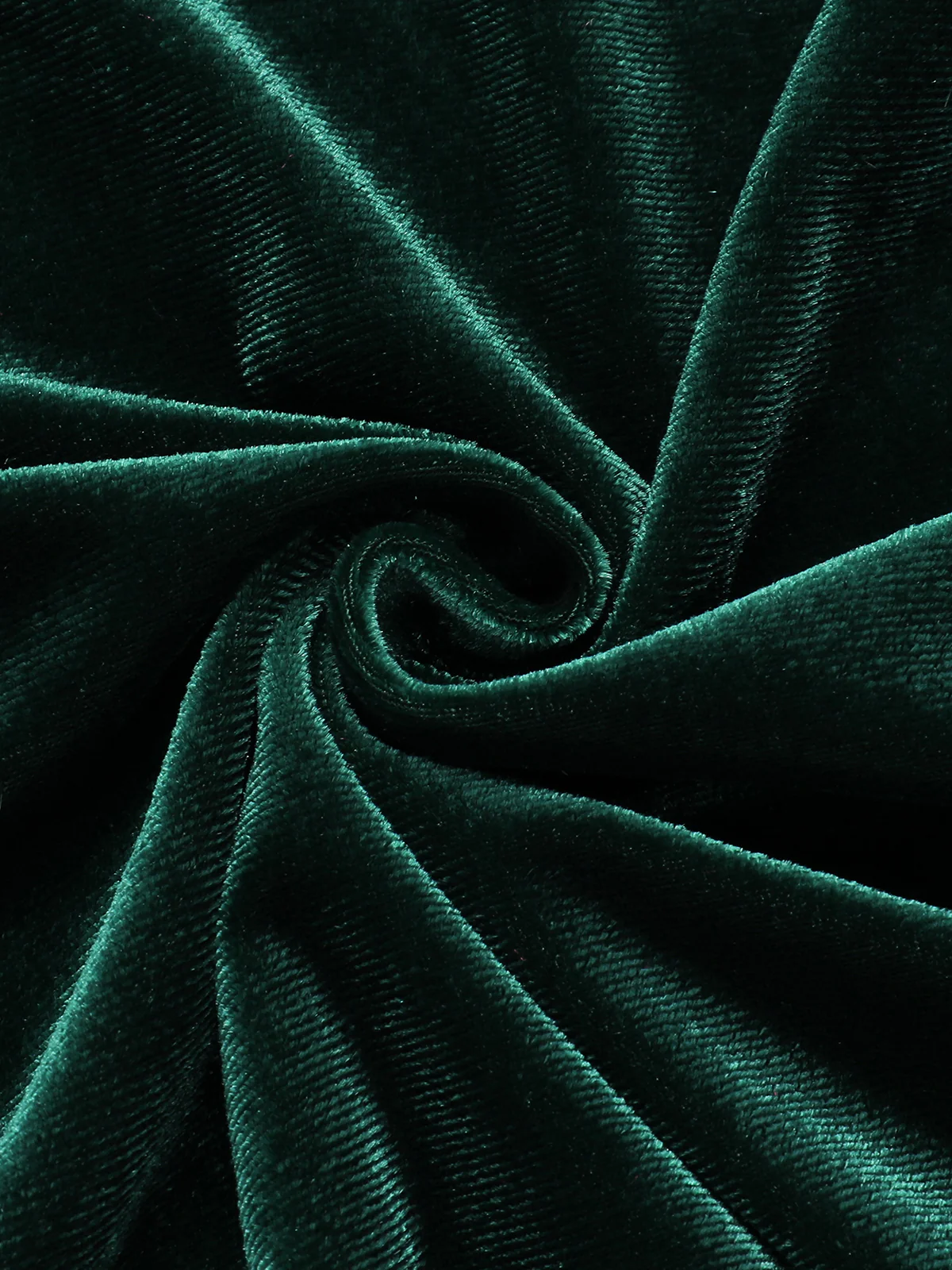 1940s V-Neck Solid A-line Velvet Dress - Image 8