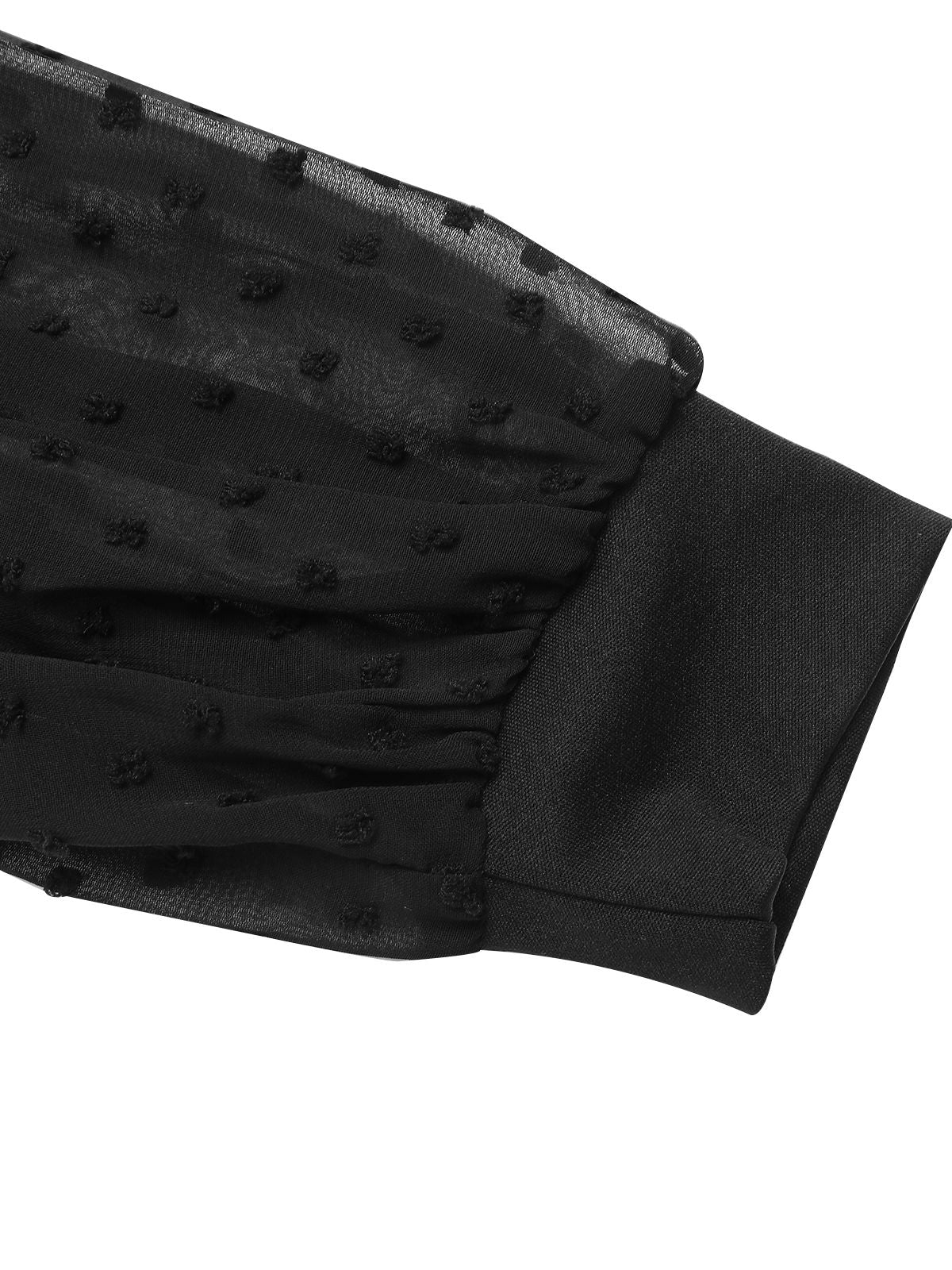 1940s V-Neck Solid Polka Dots Patchwork Dress - Image 8