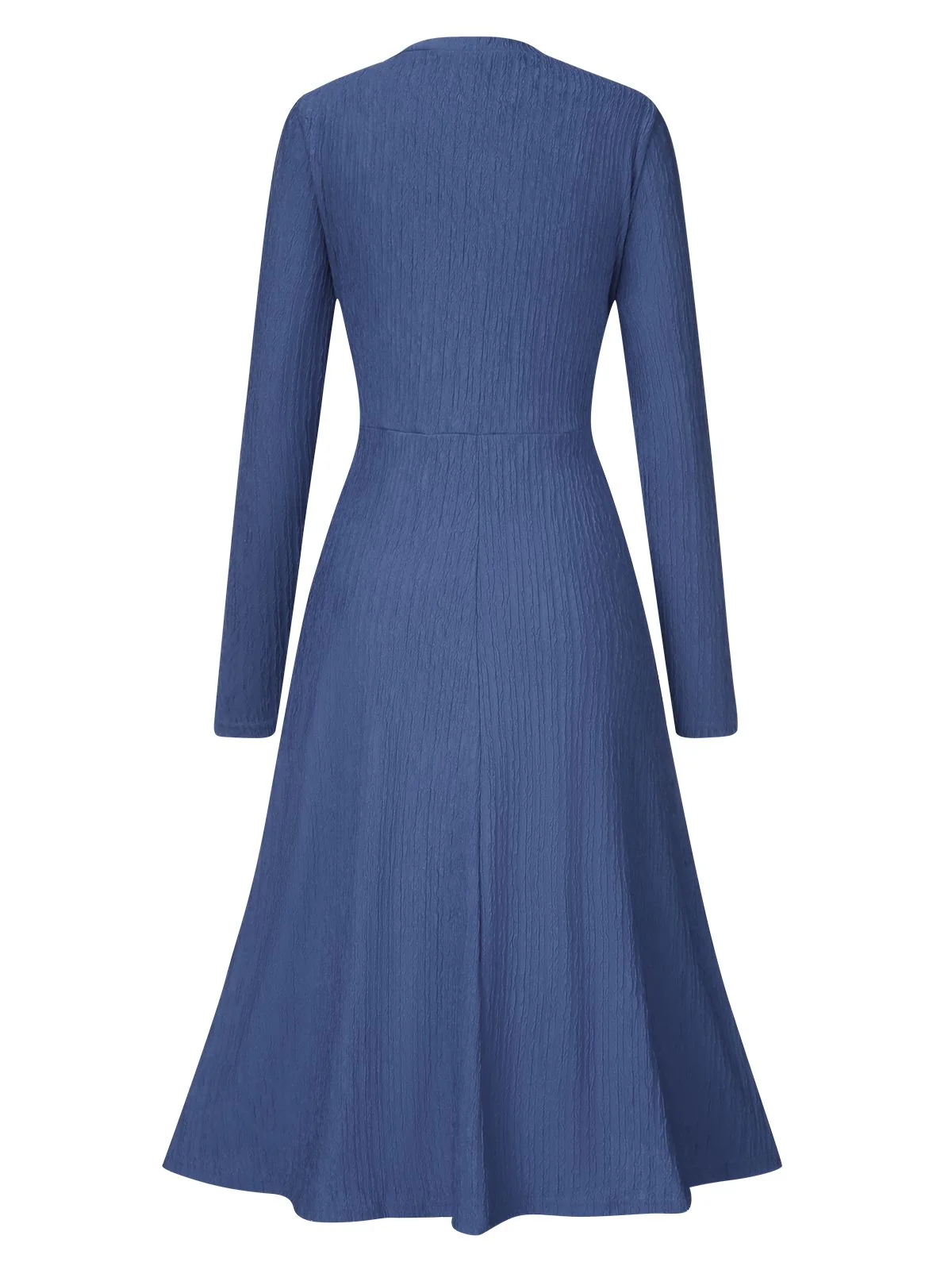 1940s V-Neck Wrap Waist A-Line Midi Dress - Image 10