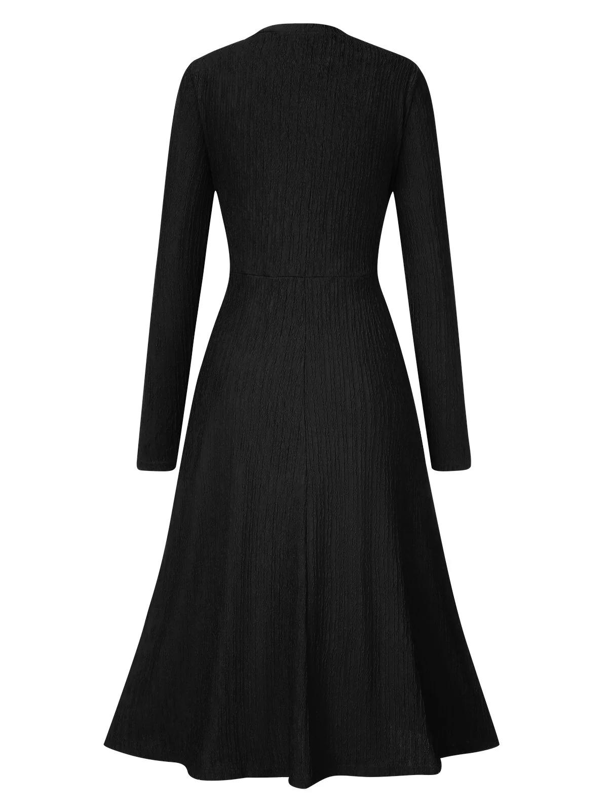 1940s V-Neck Wrap Waist A-Line Midi Dress - Image 6