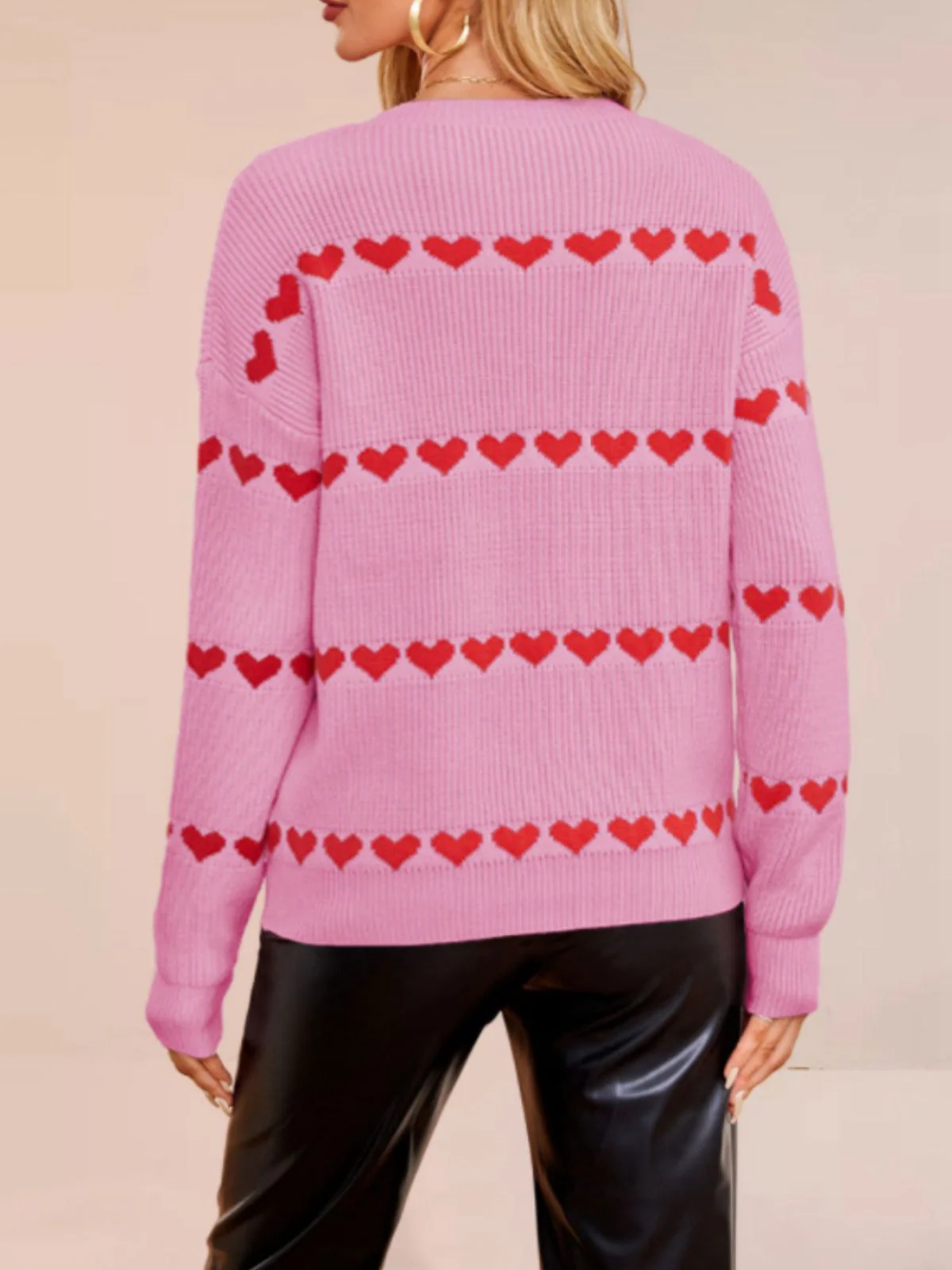 1940s Valentine's Day Heart Knitted Sweater - Image 10