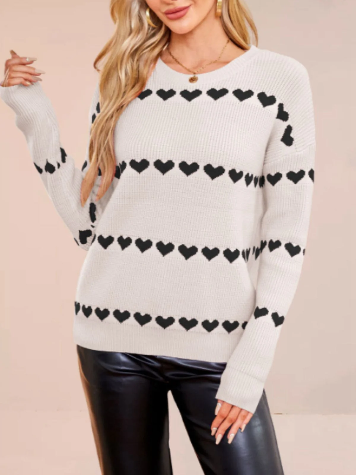1940s Valentine's Day Heart Knitted Sweater - Image 15