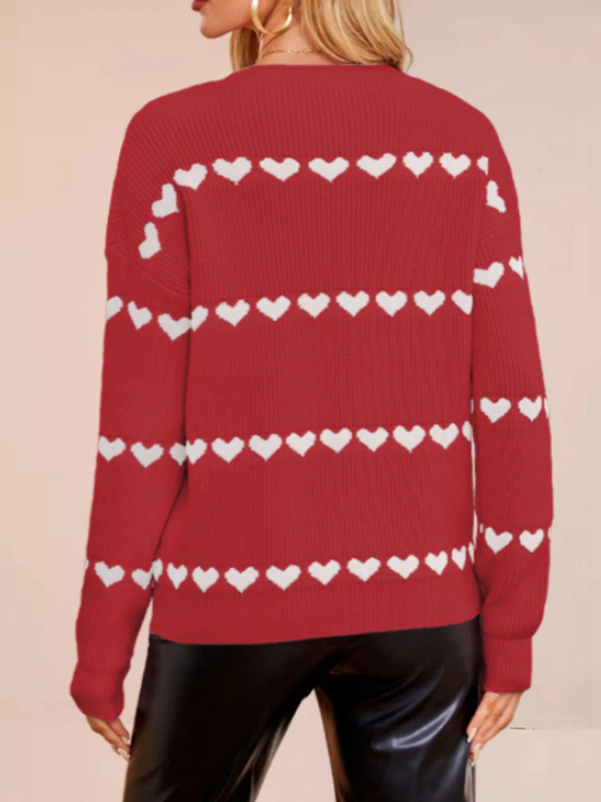 1940s Valentine's Day Heart Knitted Sweater - Image 18