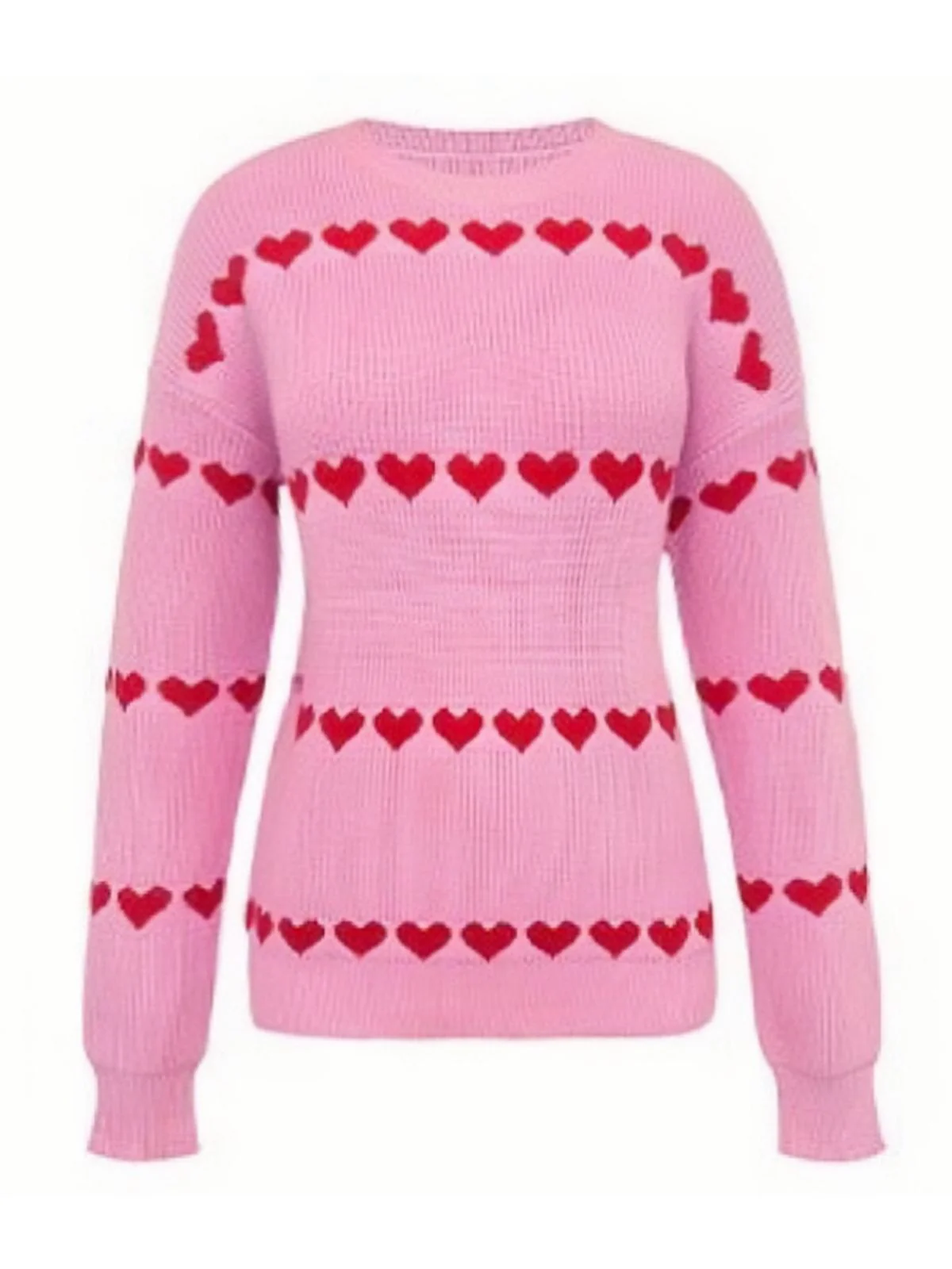 1940s Valentine's Day Heart Knitted Sweater - Image 2