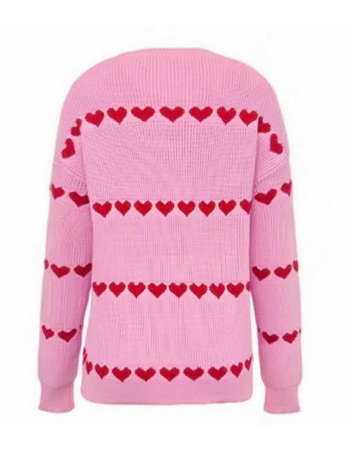 1940s Valentine's Day Heart Knitted Sweater - Image 3