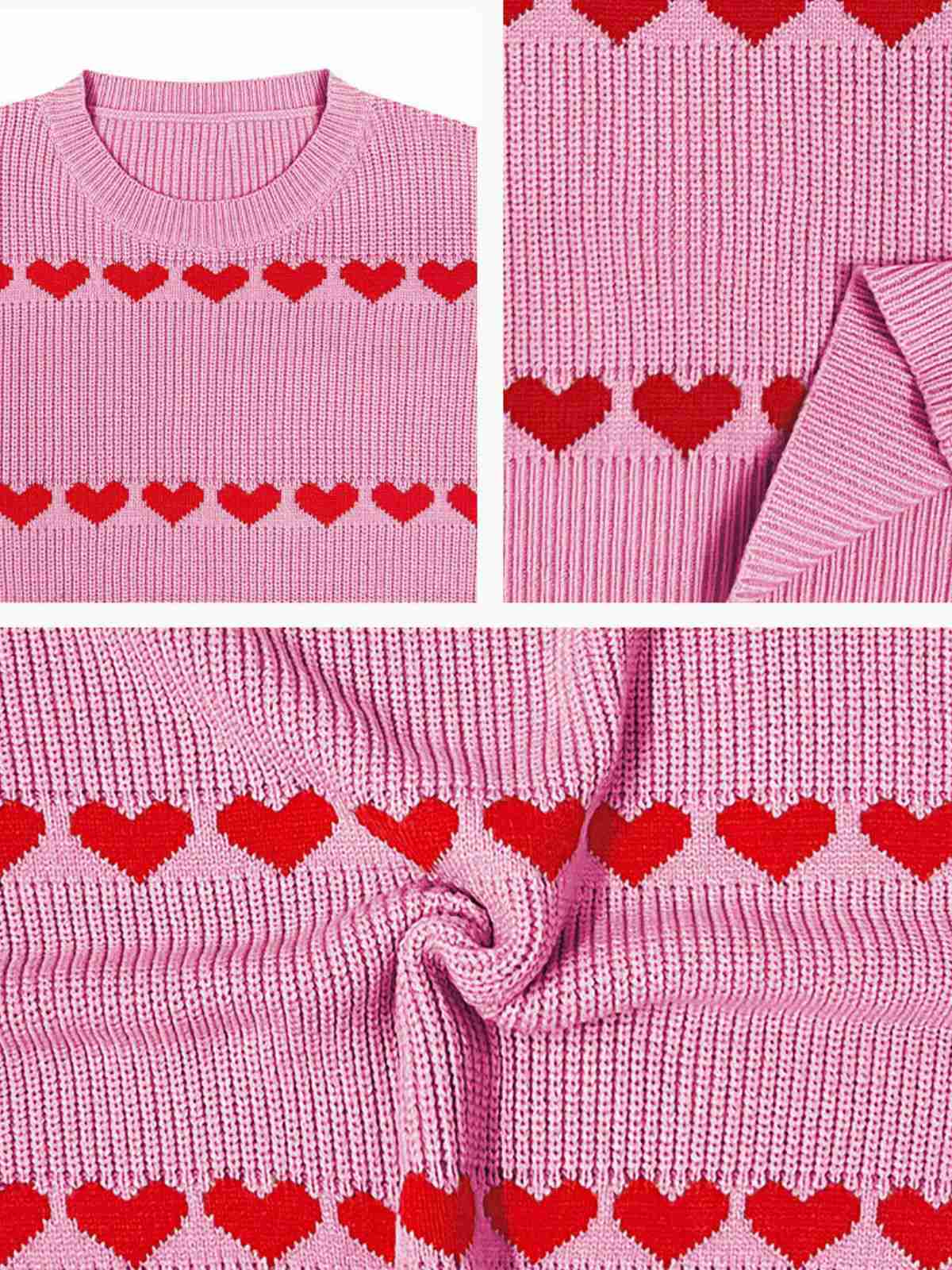 1940s Valentine's Day Heart Knitted Sweater - Image 4