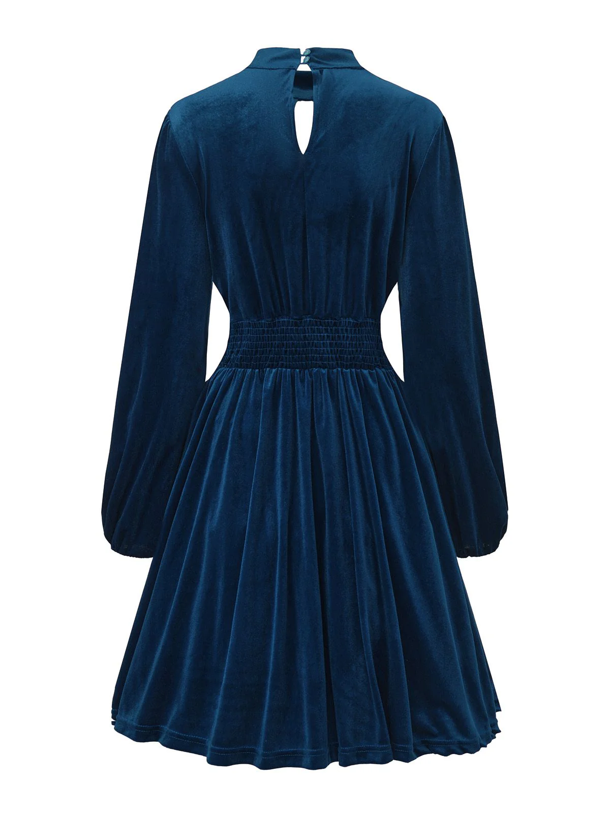 1940s Velvet Cutout Pleated Lantern Sleeve Dress - Image 12