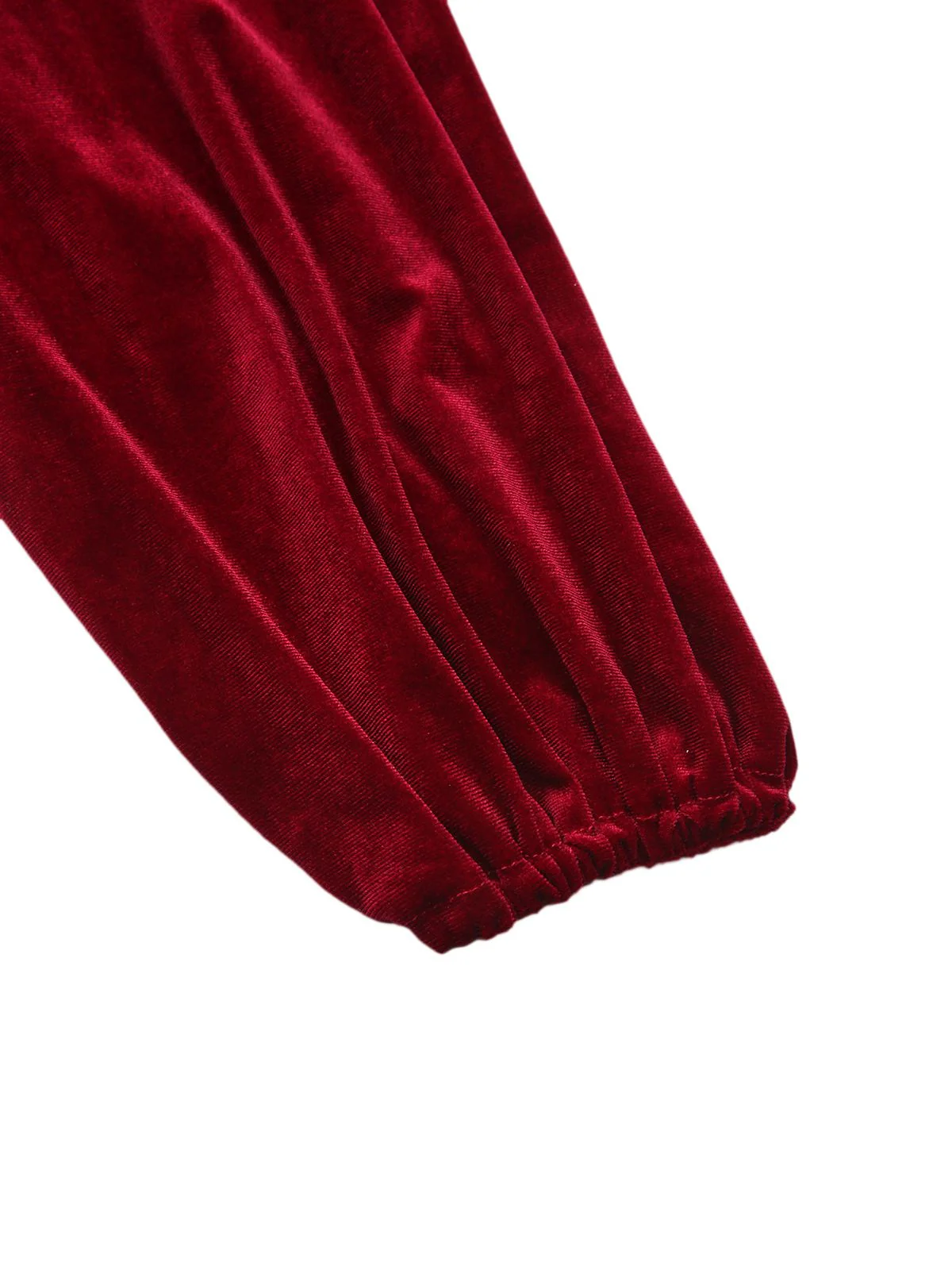 1940s Velvet Cutout Pleated Lantern Sleeve Dress - Image 5