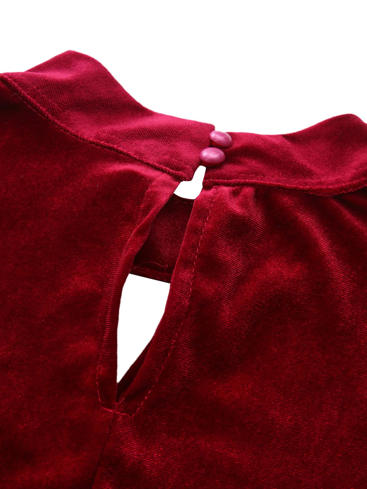 1940s Velvet Cutout Pleated Lantern Sleeve Dress - Image 6