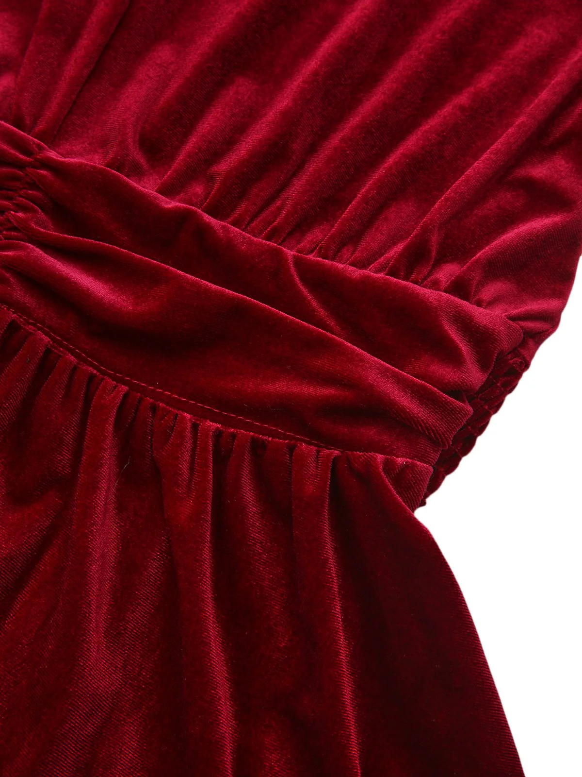 1940s Velvet Cutout Pleated Lantern Sleeve Dress - Image 7