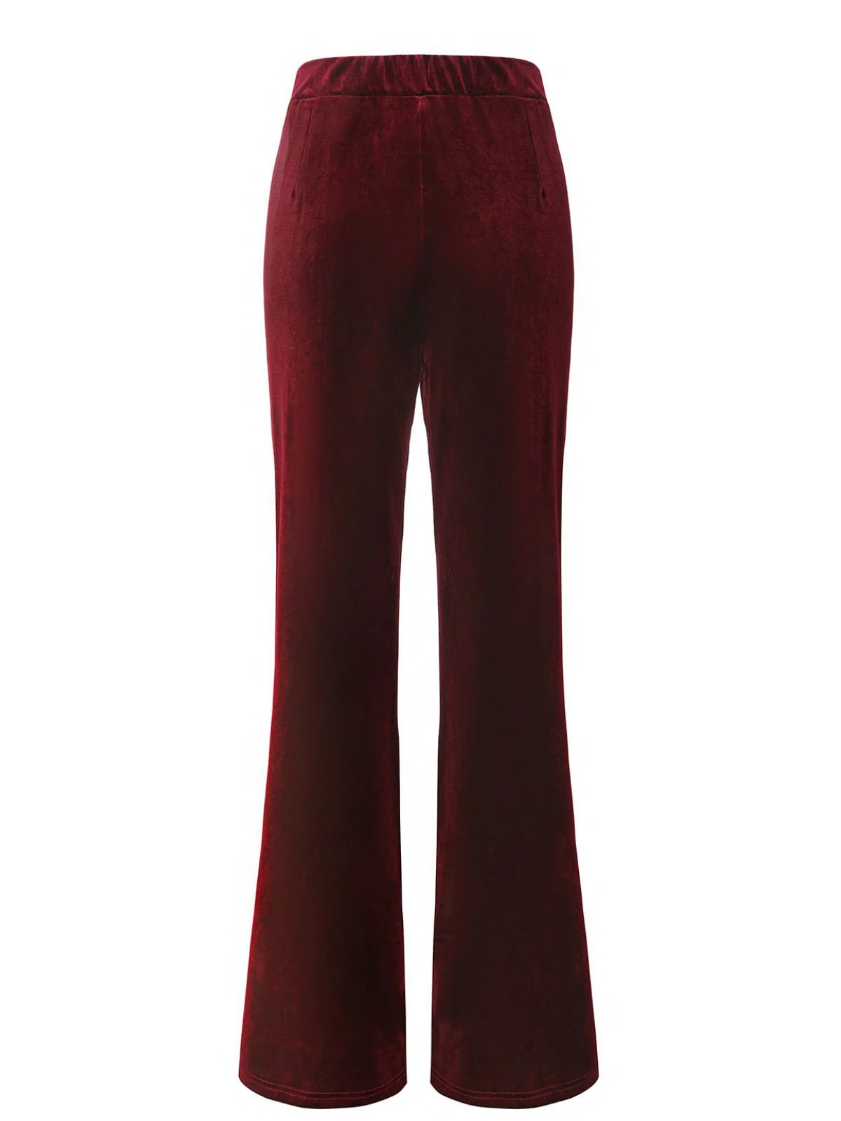 1940s Velvet High-Waist Solid Flare Pants - Image 4
