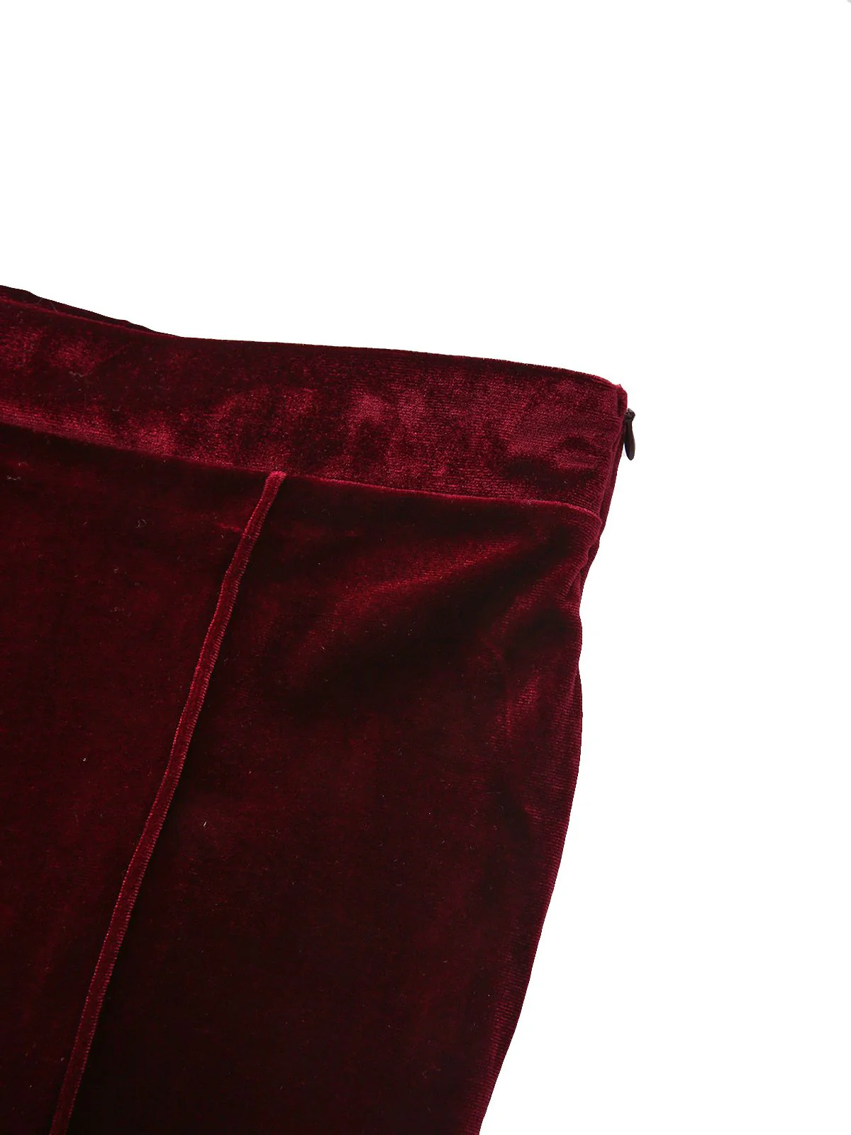 1940s Velvet High-Waist Solid Flare Pants - Image 5