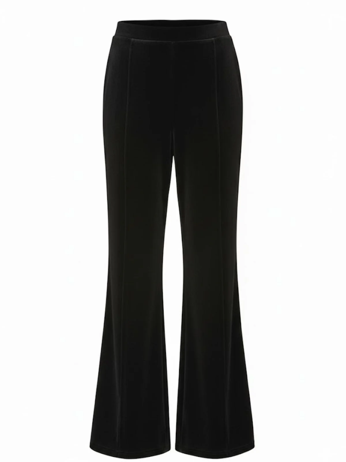 1940s Velvet High-Waist Solid Flare Pants - Image 8