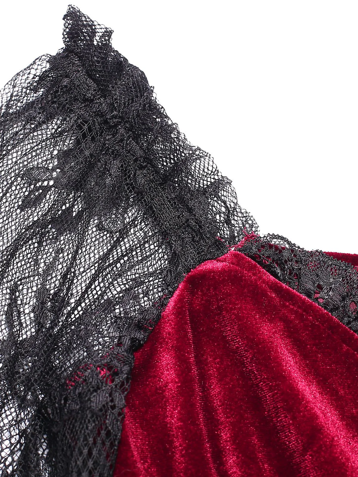 1940s Velvet Lace Flared Patchwork Dress - Image 11
